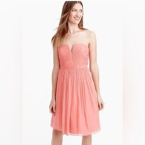 Gorgeous J. Crew Nadia Silk Chiffon Bridesmaid Dress in Coral